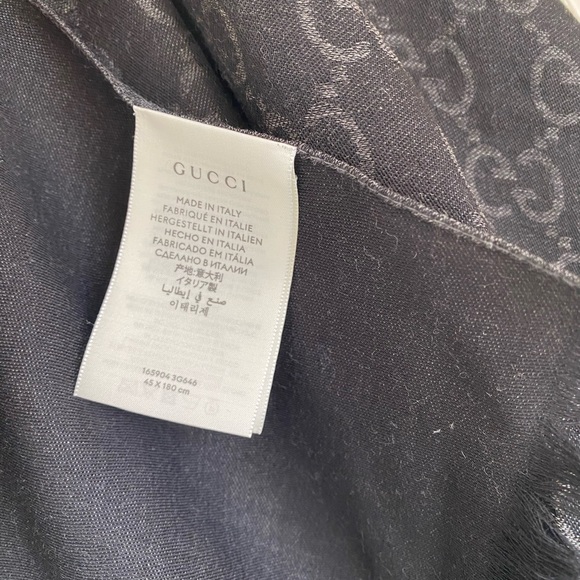 Gucci black and charcoal double sided scarf - Picture 4 of 4
